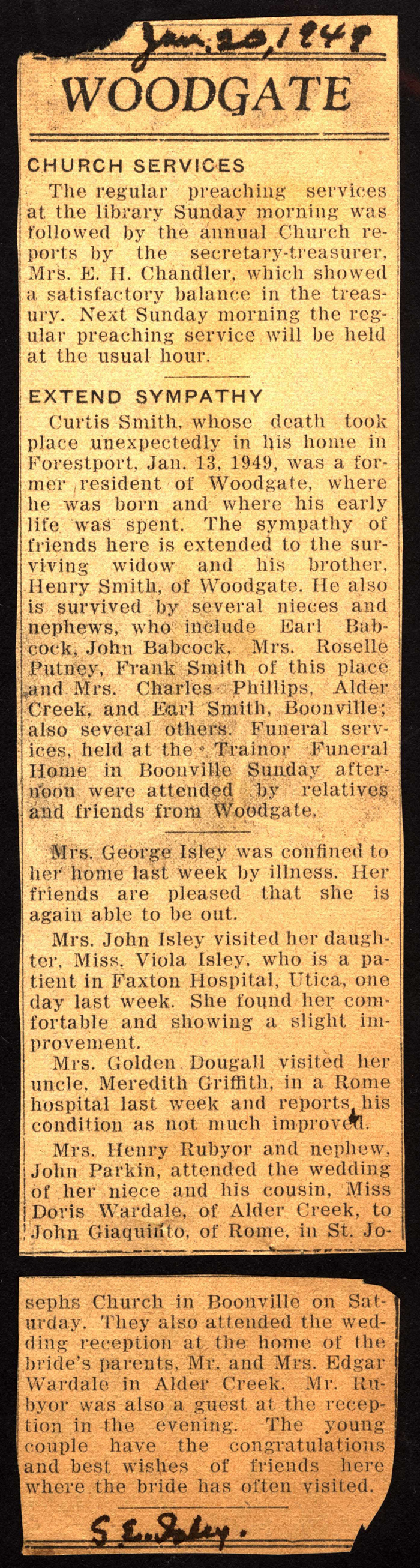 woodgate news january 20 1949