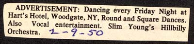 friday night dancing harts hotel woodgate february 9 1950