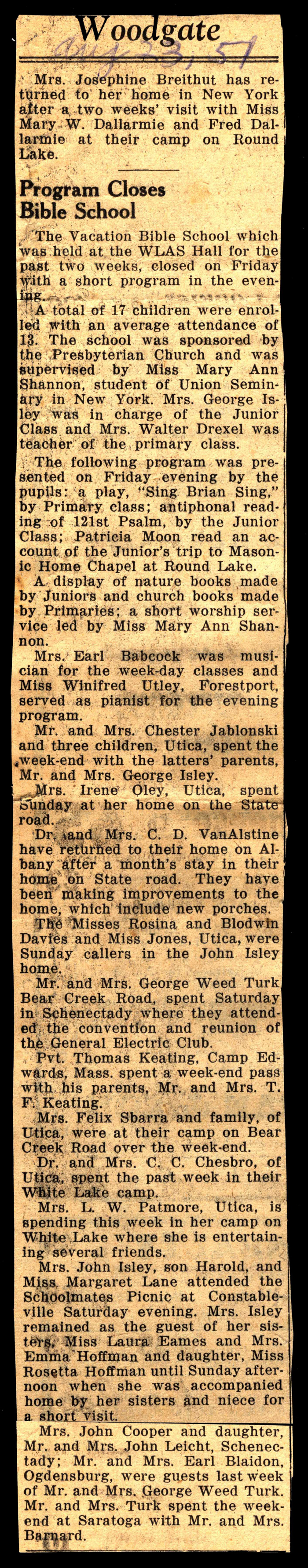 woodgate news august 23 1951