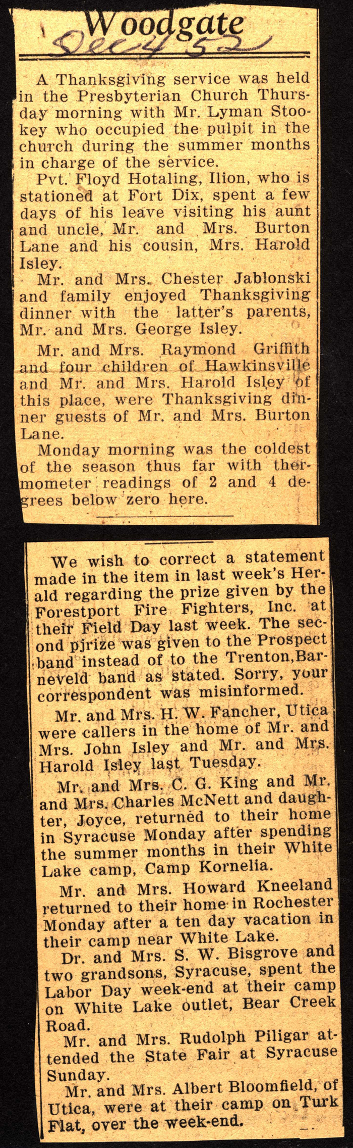 woodgate news december 4 1952
