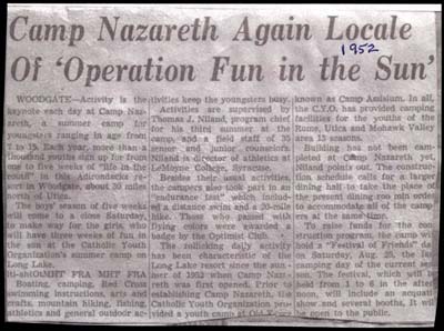 camp nazareth locale of operation fun in the sun 1952