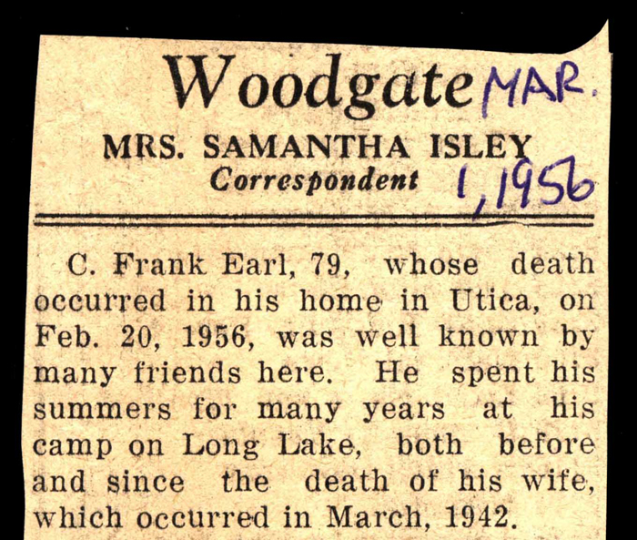 c frank earl dies february 20 1956