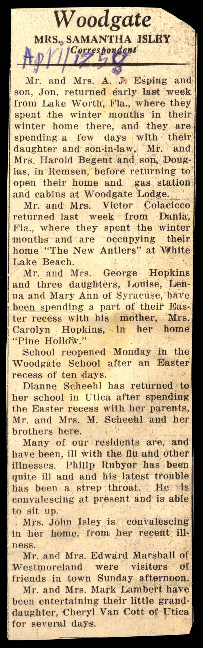 woodgate news april 17 1958