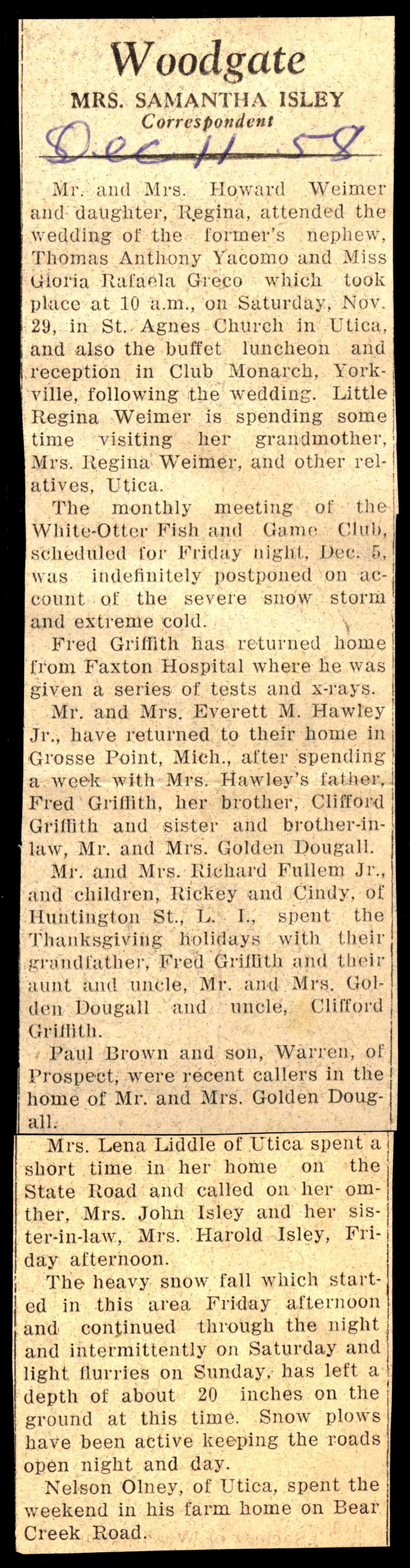 woodgate news december 11 1958