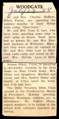 woodgate news july 13 1958