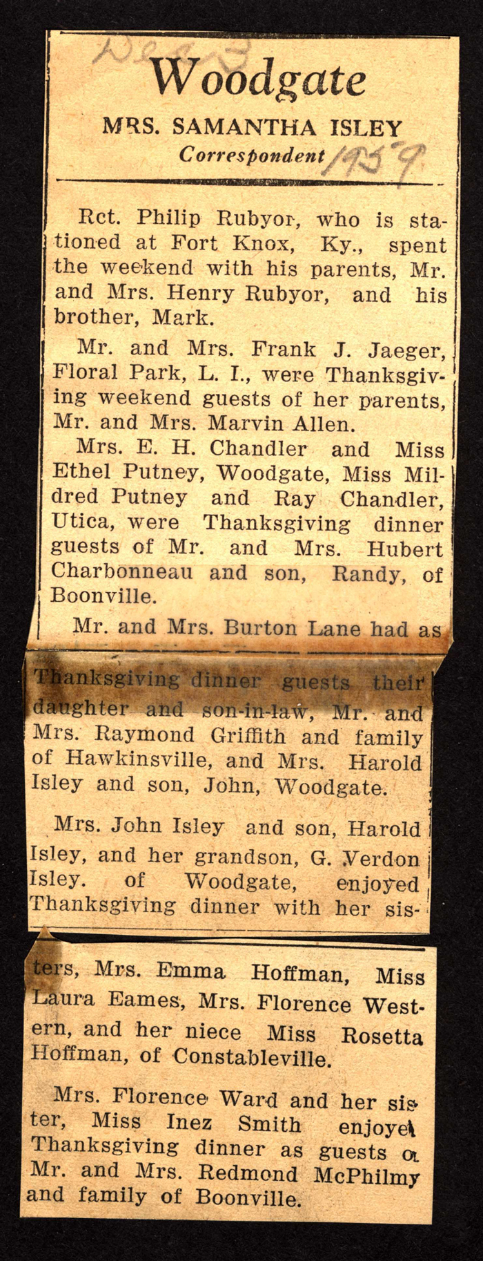 woodgate news december 3 1959