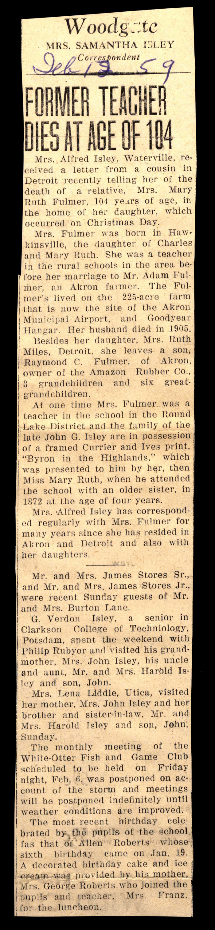 woodgate news february 12 1959