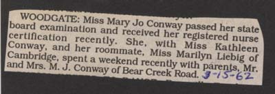 conway mary jo registered nurse certification