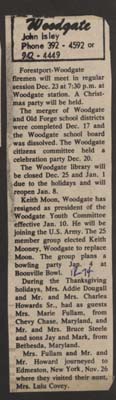 woodgate news december 1974