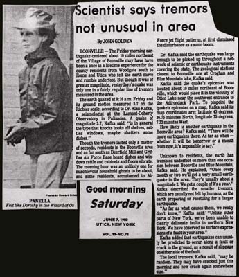 scientist says tremors not unusual in area june 7 1980