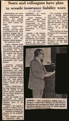 sears and colleagues wrestle insurance liability issue december 18 1985