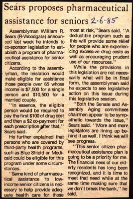 sears proposes pharmaceutical help for seniors february 6 1985
