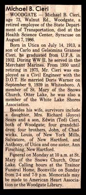 cieri michael b husband of doris warner cieri obit august 7 1986