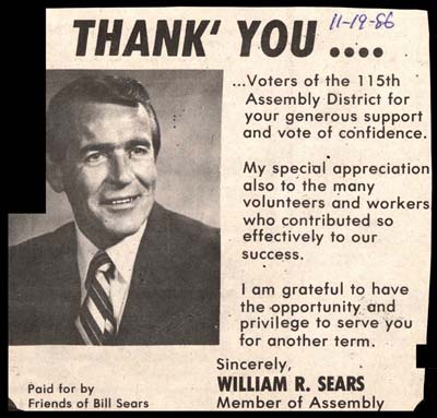 william sears thanks supporters november 19 1986