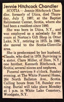 chandler jennie hitchcock wife of claude chandler obit july 2 1987