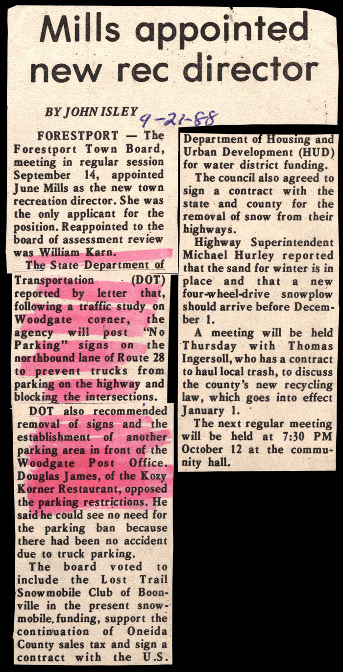 mills appointed new rec director september 21 1988