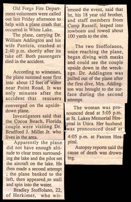 old forge fire department assists with attempted plane crash rescue august 1988