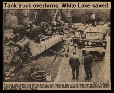 tank truck overturns white lake saved october 1988