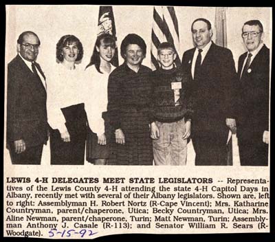 lewis county 4h delegates meet state legislators may 15 1992