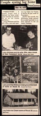 larry and ellie whitman begin new log cabin home business may 10 1995 page 1