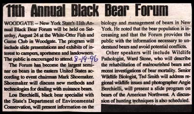 11th annual black bear forum held in woodgate august 24 1996 002