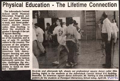 adirondack central students learn square dancing april 24 1996