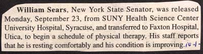 senator sears released from hospital september 23 1996