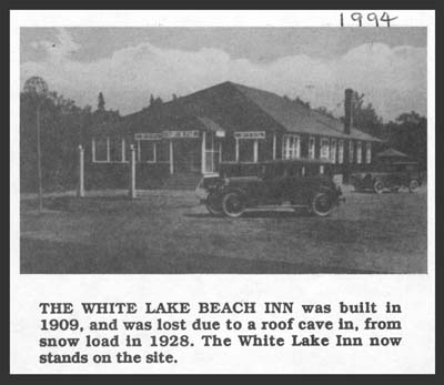 white lake beach inn during the early 1900s