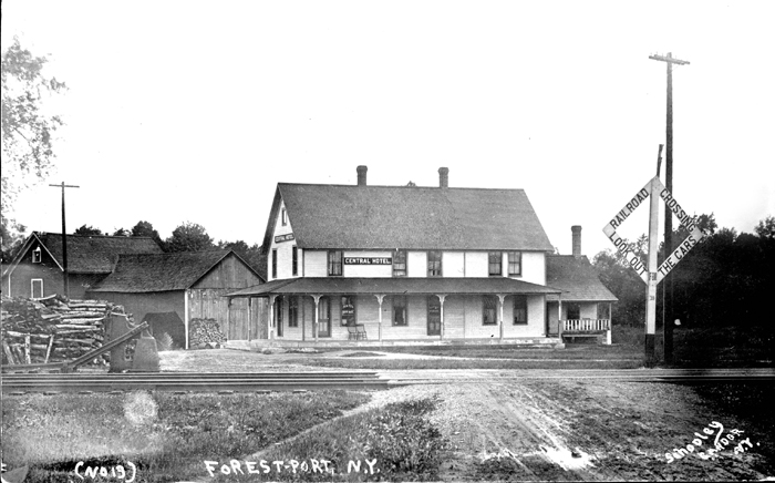 041 myers collection forestport ny central hotel and railroad crossing